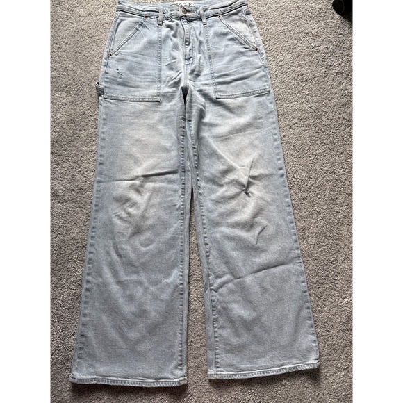 Daze Denim - Daze Denim Jeans Sz 30 Blue High Rise Wide Leg Cargo Hippie Grunge Y2K 32" x 30"